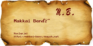 Makkai Benő névjegykártya
